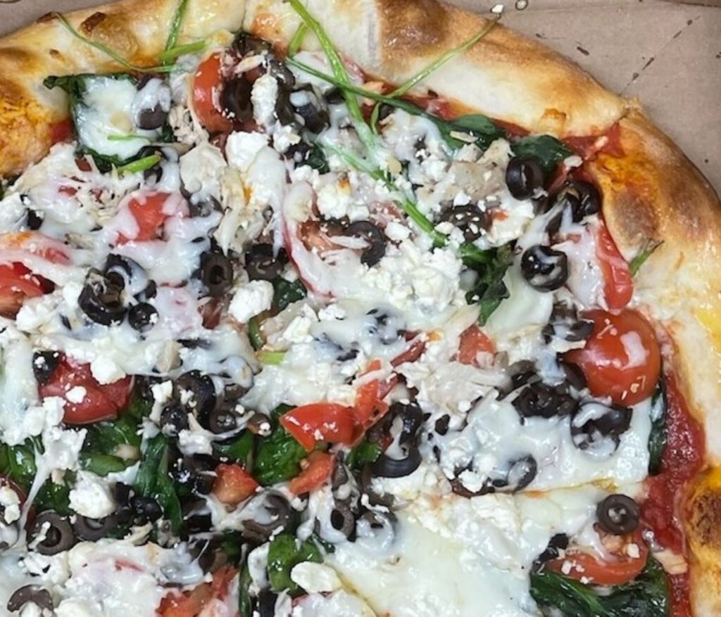 Photo of Avent Ferry Pizza's Mediterranean Pizza.