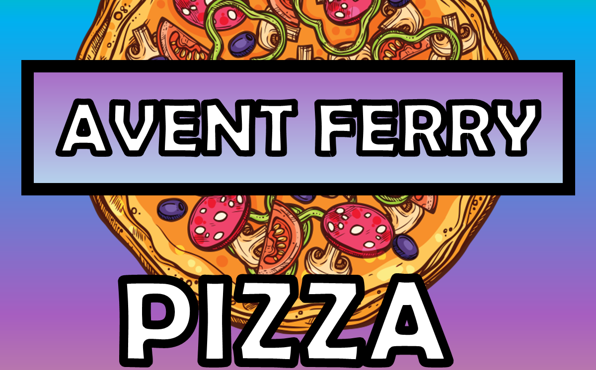 This is the logo of Avent Ferry Pizza in Raleigh NC